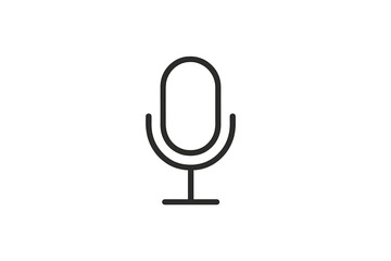 Wall Mural - simple vector icon of a microphone for audio recording and broadcasting purposes