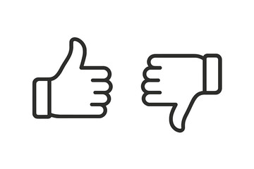 Wall Mural - icon representing approval and disapproval gestures with clear outlines for easy recognition in vari