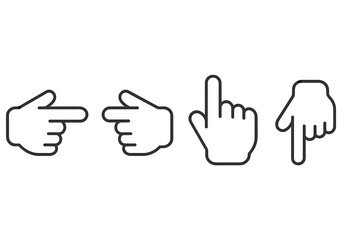 Wall Mural - collection of vector icons depicting hands pointing in different directions for design elements or u