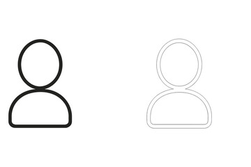 Wall Mural - vector icon representing a user profile in two variations showing filled and outline styles for desi