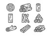 © Alan - Vector icon collection showcasing various types of logs and wood pieces in simple designs