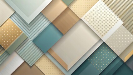 Aufkleber - Abstract Geometric Pattern Design Featuring Elegant Neutral Tones and Subtle Gold Accents