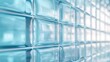 © Yothin - Translucent Light Blue Glass Block Wall Texture
