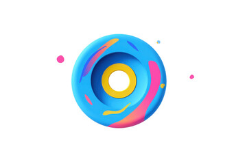 Poster - abstract blue and yellow donut shape with colorful paint splashes on a transparent background vector