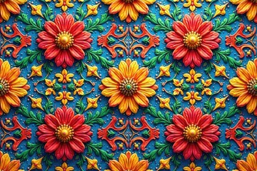 Wall Mural - intricate floral pattern, repeating seamlessly , light, dark, botanical