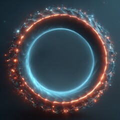 Poster - Abstract Glowing Ring: A Futuristic Portal with Energy Sparks and Ethereal Light Around the Center