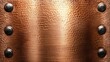 © jarmhan - Hammered copper texture, rivets, dark background, design element