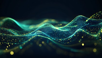 Wall Mural - abstract digital illustration of fluid, shimmering particles.