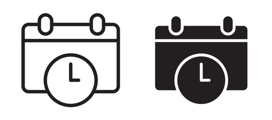Wall Mural - Schedule icon in black modern and lines and solid