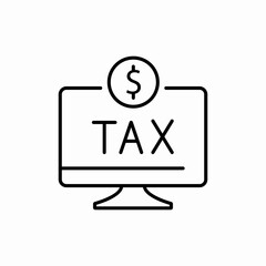 tax monitor computer screen icon vector sign