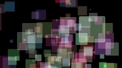 Wall Mural - fantastic video animation with glowing square objects in motion, 4096x2304 loop 4k