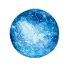 Wall Mural - watercolor illustration of a blue planet with a white background element