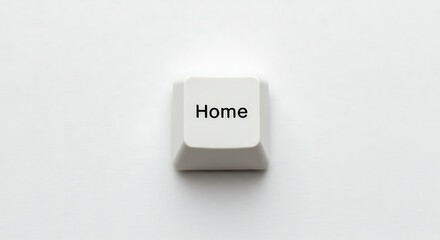 Home key on white keyboard, concept of returning home