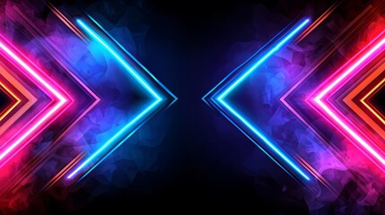 Aufkleber - Colorful background with two arrows pointing to the right. The background is a mix of blue and red