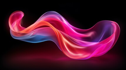 Aufkleber - Colorful, flowing piece of fabric with a purple and pink hue. The fabric is long and has a wave-like shape
