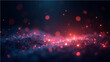 © Ashraful - RGB luminescent particles radiate an intense, rich black and red glow glow particles with soft bokeh effect on dark abstract background.
