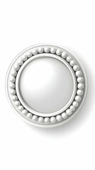 Wall Mural - elegant white pearl frame, isolated on white background, perfect for design projects or website deco