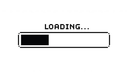 Wall Mural - retro black loading bar looping on a white background