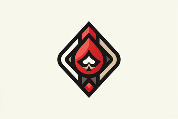 Leinwandbilder - Modern geometric vector illustration featuring a bold diamond shape in red and white tones with distinct triangular accents for creative projects