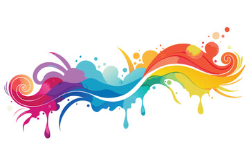 Leinwandbilder - Vibrant vector splash design featuring colorful liquid shapes and dynamic movement suitable for various artistic projects and creative applications
