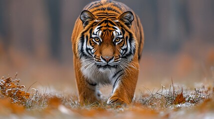  Tiger in Autumn Forest