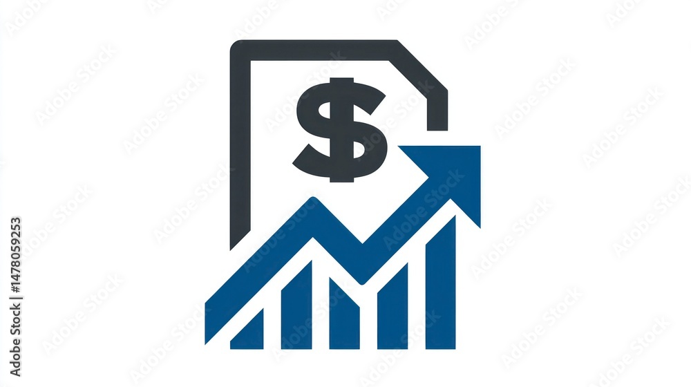 Financial Growth Chart with Dollar Sign and Upward Arrow Business ...