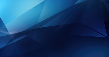 Wall Mural - Blue background with abstract geometric shapes and lines in dark blue color, forming an elegant triangle frame. 