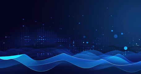Wall Mural - Blue background with circular lines, blue and white gradient color style, flat vector design. featuring an abstract representation of sound waves