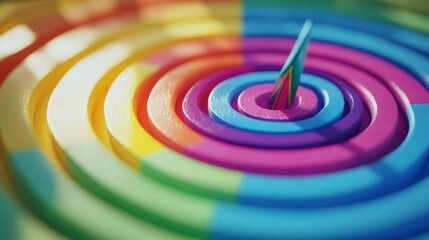 Aufkleber - Abstract colorful concentric circles target.