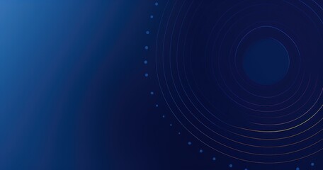 Wall Mural - Blue background with concentric circles, vector illustration for web banner design. Vector Illustration on blue background with circular lines.