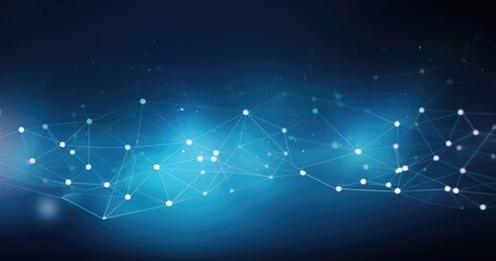 Wall Mural - Blue background with light white lines, network technology, blue gradient background, highend sense of science and artificial intelligence.