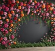 © OneWayPhoto - Lush faux flower wall, perfect photo backdrop ,  design,  colorful