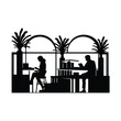 © fijulanam468 - Library Interior Silhouette Illustration