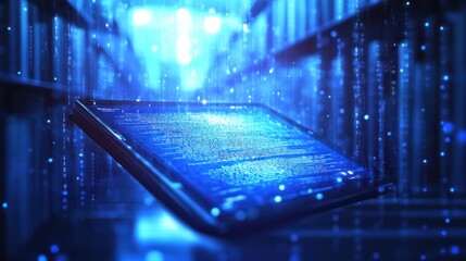 Digital tablet with code in a library setting