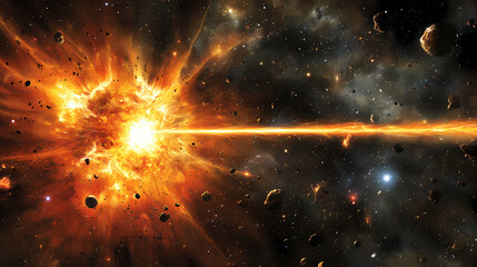 Wall Mural - explosive cosmic event captured in stunning detail during a simulated space phenomenon. [hollow velo