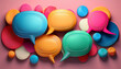 © Andrea - image of colorful chat bubbles on a pink background
