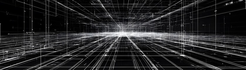 Abstract digital network perspective view.