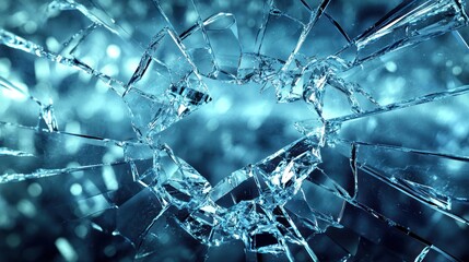 Abstract shattered glass effect in 3D