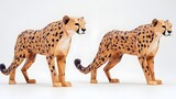 Two low-poly cheetah renderings on a plain backdrop.