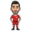 © top png - Smiling man in red soccer uniform cartoon character
