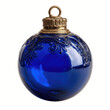 © Oldman - Elegant Blue Glass Christmas Ornament with Gold