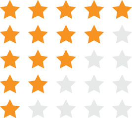Poster - set of orange rating star vector illustration.