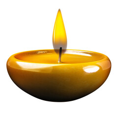 Aufkleber - glowing yellow oil lamp with flickering flame, symbolizing warmth and tranquility. This decorative piece adds serene ambiance to any setting