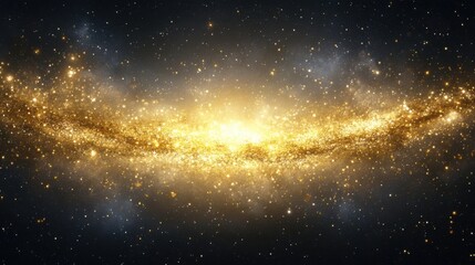 Wall Mural - abstract gold galaxy glittering stars in cosmic space background dramatic celestial event sparkling 