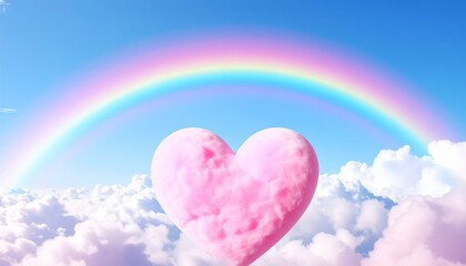 Wall Mural - heart-shaped clouds in the sky
