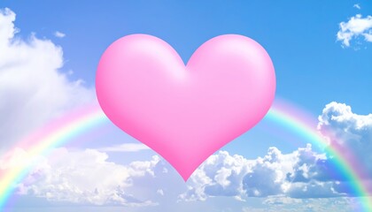 Wall Mural - heart-shaped clouds in the sky
