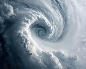 Poster - Climate Crisis Visualization Powerful Hurricane Spiral Satellite Imagery - Extreme Weather Documentation for Environmental Science and Global Impact Awareness