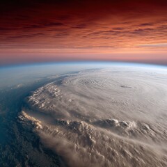 Aufkleber - Climate Crisis Visualization Epic Orbital View of Massive Hurricane Revealing Earths Atmospheric Dynamics - Cutting-Edge Environmental Science and Disaster Resilience Imagery