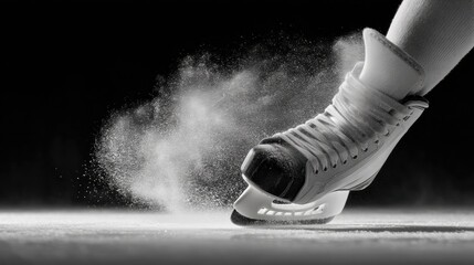 Poster - High-Performance Ice Hockey Blade Dynamic Monochrome Kinetic Motion Capture of Precision Sports Equipment Showcasing Split-Second Athletic Intensity