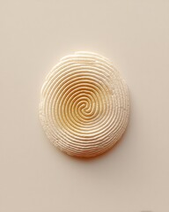 Aufkleber - Minimalist Biometric Security Visualization Elegant Circular Fingerprint Design Representing Digital Identity Verification in Soft Neutral Aesthetic